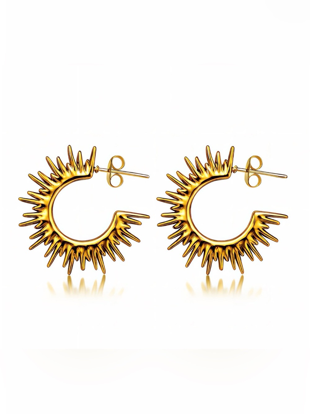 EARRINGS, 18K GOLD PLATED STEEL